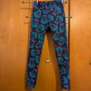 LuLaRoe OS Purple Blue Chimpanzee Print Leggings